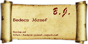 Bedecs József névjegykártya